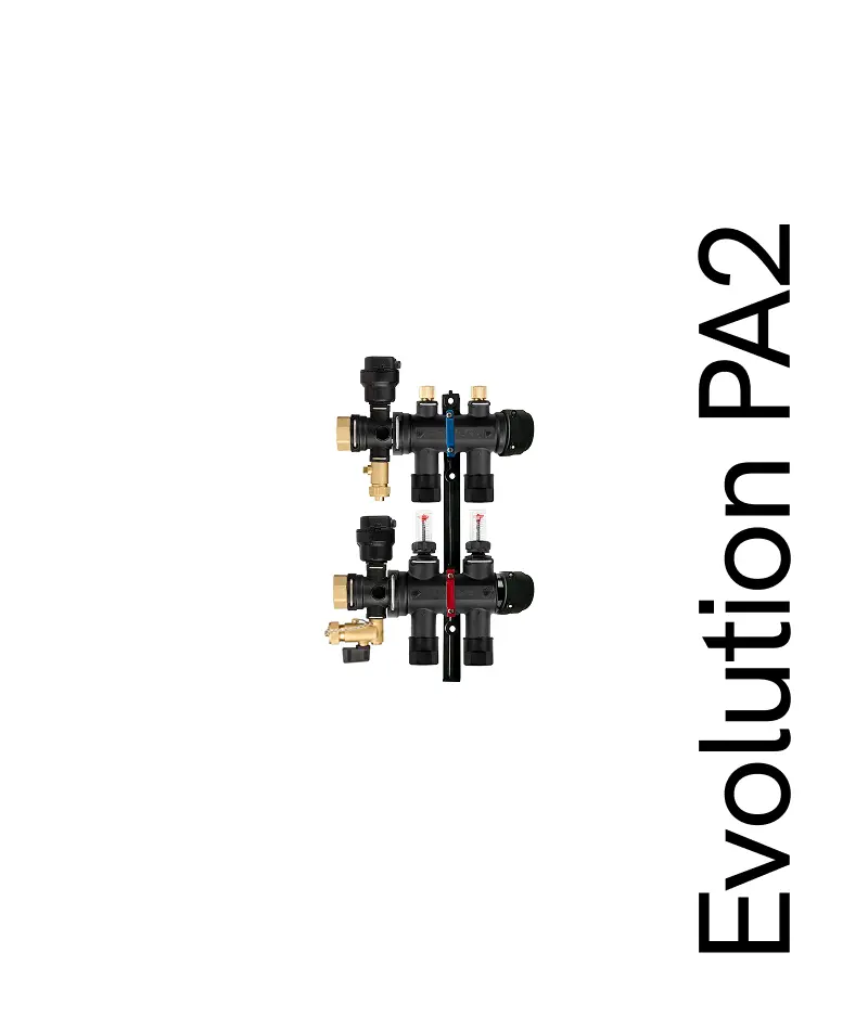 rozdzielacz 2 obwody z automatyczną sekcją odpowietrzająco spustową evolution pa2