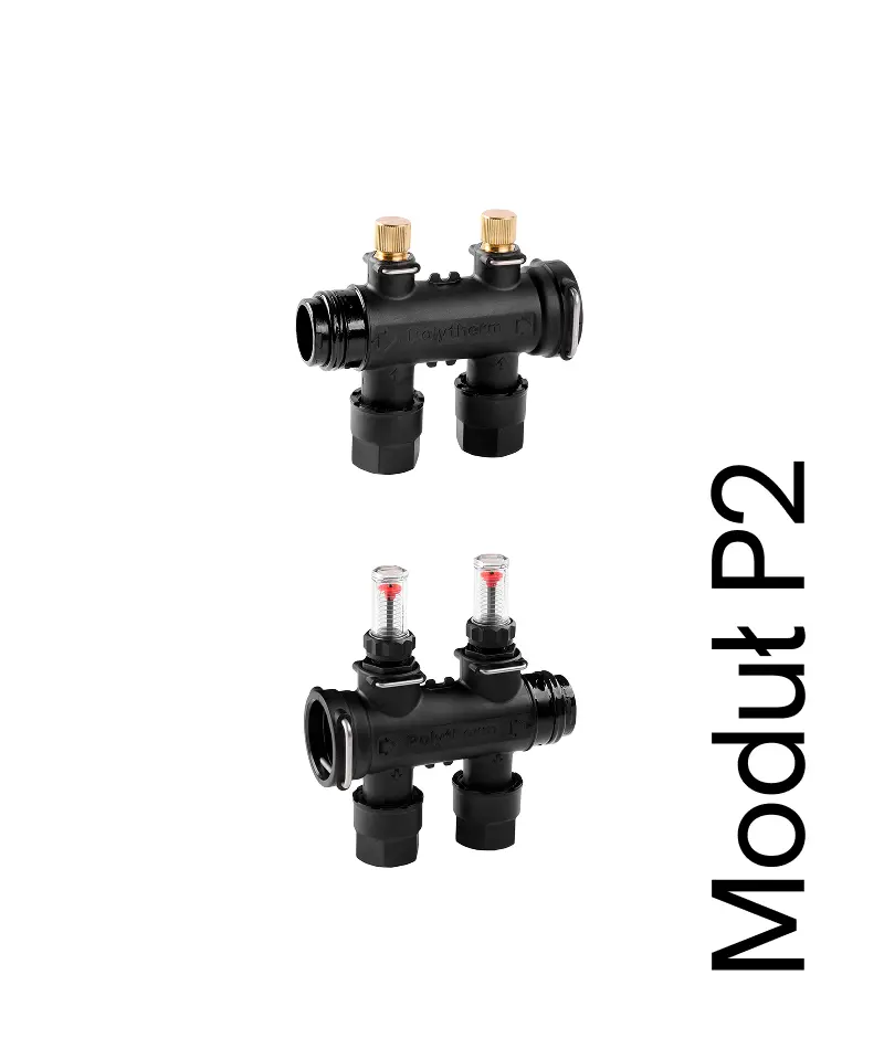 rozdzielacz tworzywowy 2 sekcje moduł p2
